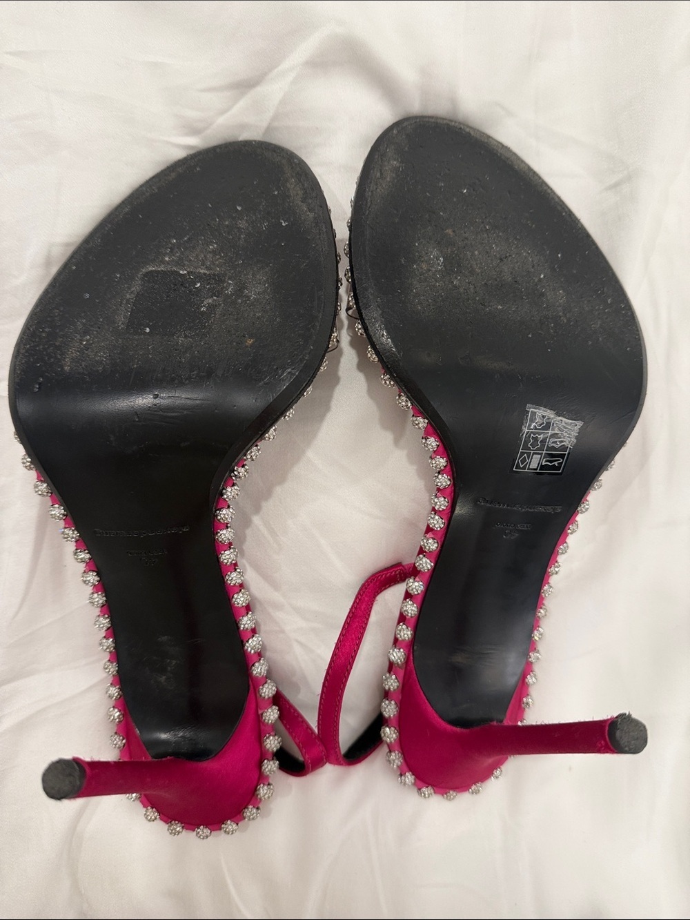 Alexander Wang Hot Pink Crystal-Trim Slingback Heels Sz 40 - Picture 3 of 6